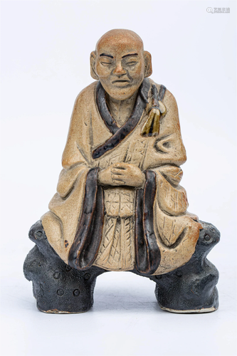 ZISHA 'WAN' KILN FIGURE WITH 'LIU CHUAN'...