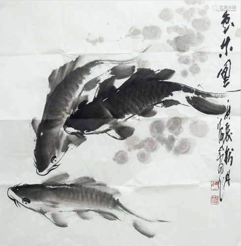 A CHINESE PAINTING WITH SIGNATURE