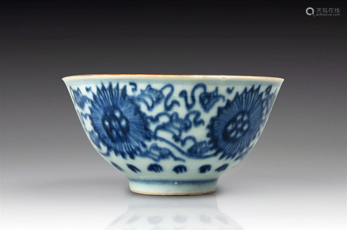 BLUE AND WHITE BOWL, EARLY QING DYNASTY