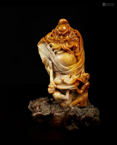 SHUANG GUI YUN CAI' SHOUSHAN STONE FIGURE, MID QING DYN...