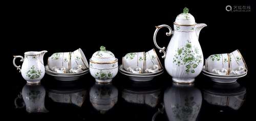 Hollohaza Hungary porcelain 6-person tea set