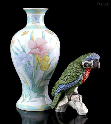 Hutschenreuther porcelain vase with floral decor