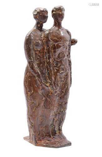 Anonymous, bronze sculpture of 2 people