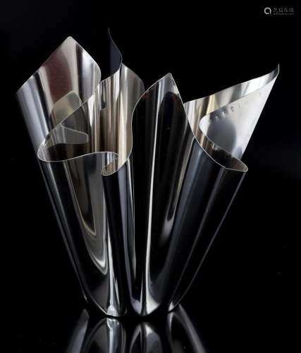 Martin Brühl metal pleated vase