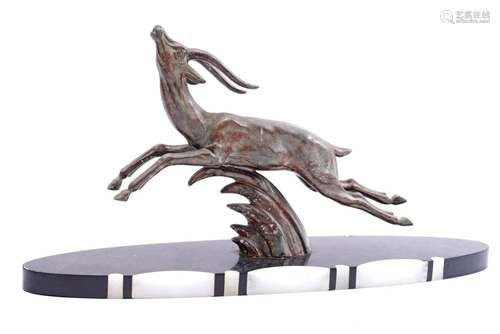 Zamak Art Deco statue of a deer