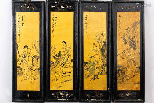 FOUR HANGING SCREENS WITH 'YUN QIU' MARK, LATE QIN...