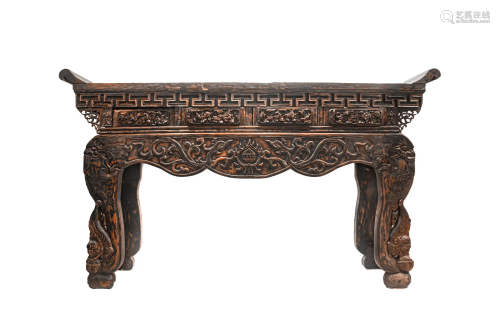 WOODEN TABLE, LATE QING DYNASTY
