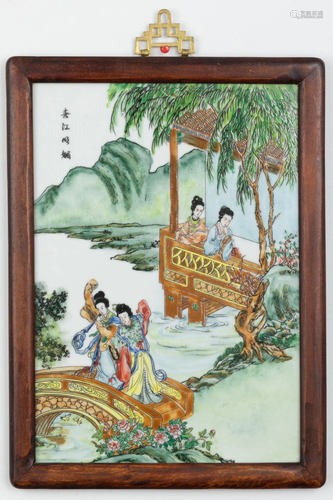 PORCELAIN PANEL PAINTING 'CHUN JIANG MING MEI', 20...