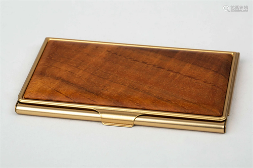 WOODEN BUSINESS CARD CASE, 20TH CENTURY