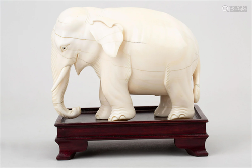 BONE CARVED ELEPHANT ORNAMENT