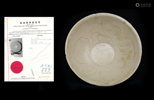 A BOWL WITH PURCHASING CERTIFICATE, SONG DYNASTY