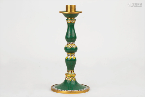 A CLOISONNE CANDLESTICK, REPUBLIC OF CHINA