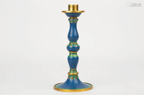 A CLOISONNE CANDLESTICK, REPUBLIC OF CHINA