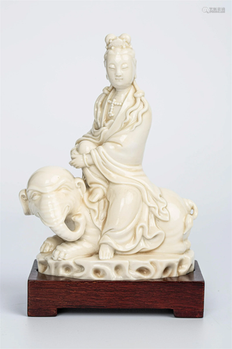 A BODDHISATTVA FIGURE WITH 'HE CHAO CHUN ZHI' MARK...