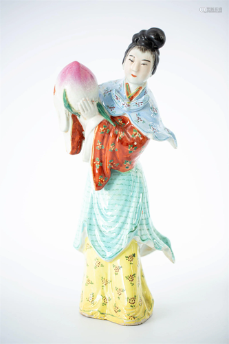 A LADY FIGURE 'XIAN NV XIAN SHOU' WITH 'ZHU Y...