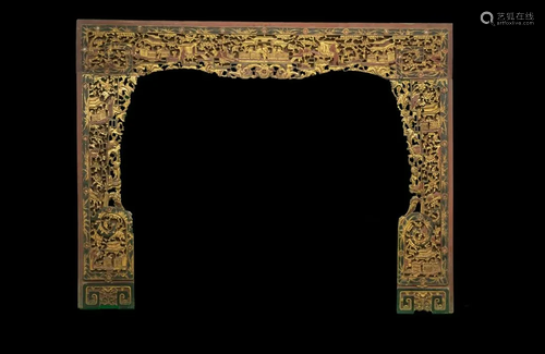 GOLD PAINT BED LINTEL, QING DYNASTY