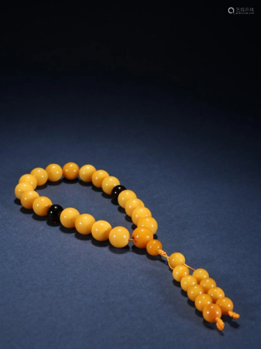 A String of Rare Beeswax Beads