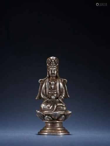 A Delicate Silver Figure of Guanyin