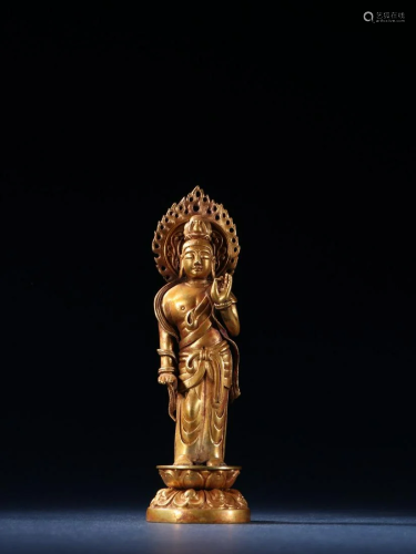 A Fine Gilt-silver Figure of Buddha