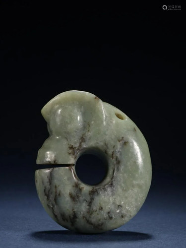 A Old Carved Jade Dragon