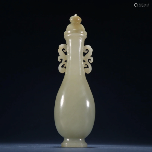 A Fine Carved Jade Vase
