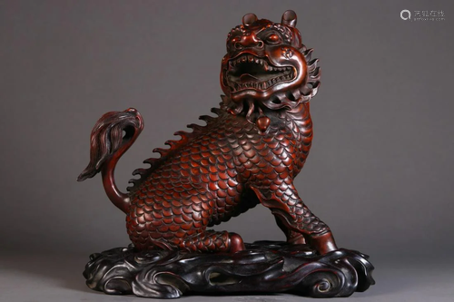 A Very Rare Huangyang Wood Beast Ornament