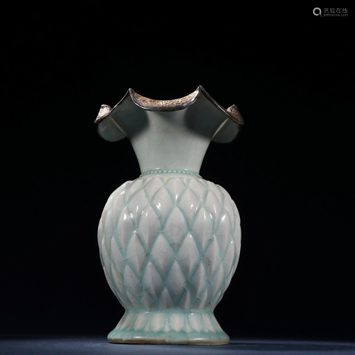 A Rare Shadow Green Glazed Vase