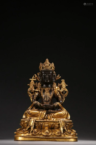 A Gilt-bronze Figure of Buddha