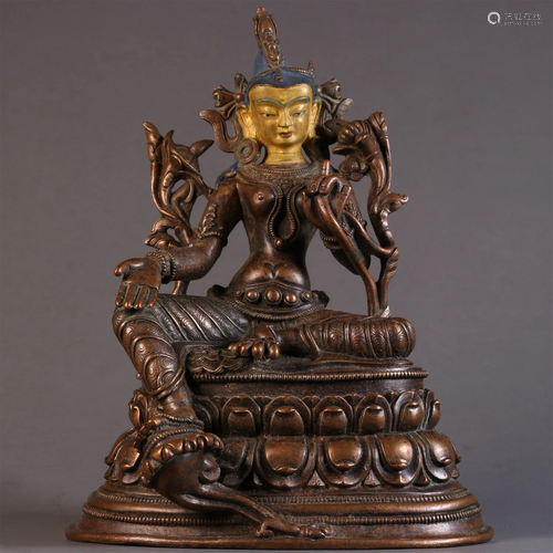 A Gilt-bronze Figure of a Tara