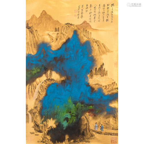 A Chinese scroll painting, Zhang Daqian