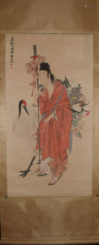 Chinese Figure of Magu Painting, Ren Bonian Mark