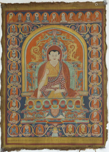 Painted Thangka of Guru