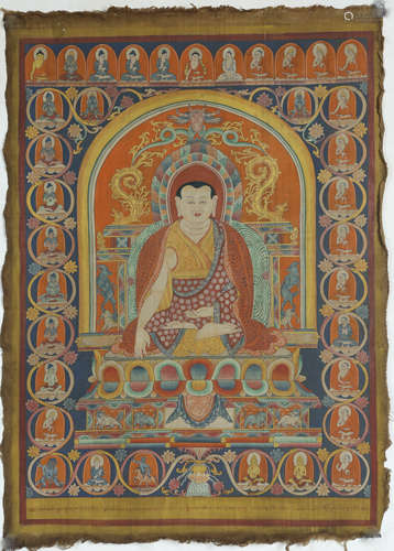 Painted Thangka of Guru