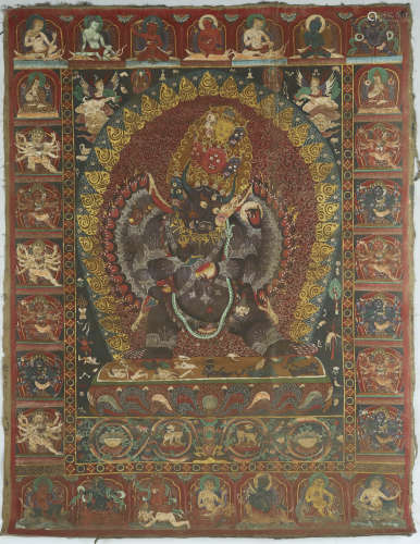 Painted Thangka of Yamantaka