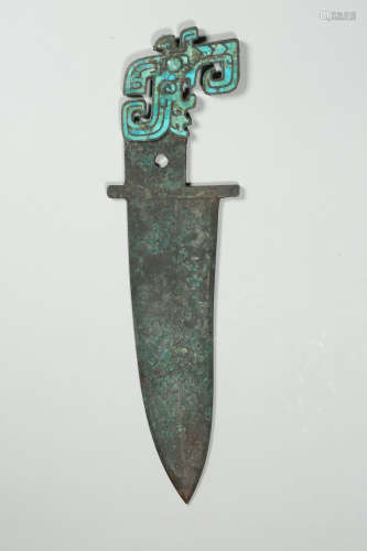 Turquoise Bronze Bird Dagger