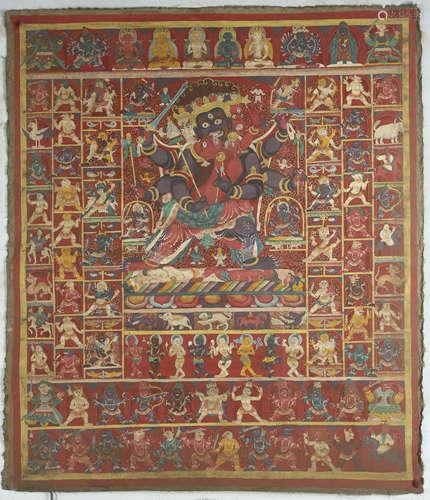 Painted Thangka of Mahakala