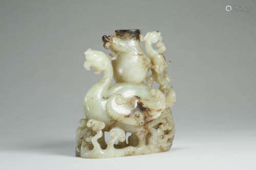 White Glaze Dragon-Phoenix Incense Holder