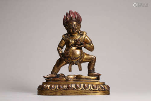 Gilt Bronze Figure of Vajrapani Central Tibet