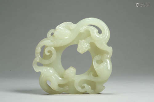 White Glaze Dragon Pendant