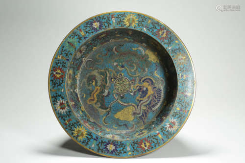 Cloisonne Enamel Lion Group Washer Wanli Mark