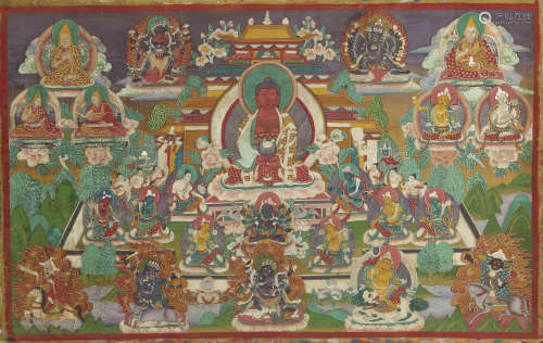 Painted Thangka of Shakyamuni