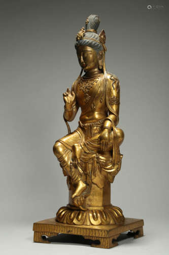 Gilt Bronze Figure of Avalokitesvara