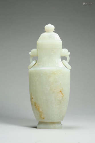 White Glaze Dragon Double-Eared Vase