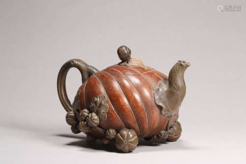 Zisha Melon-Shape Tea Pot