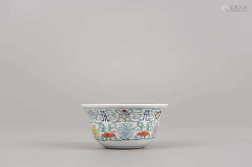 Doucai Glaze Eight Treasure Cup Chenghua Mark