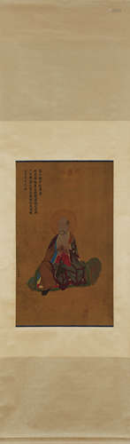 Chinese Buddha Painting, Ding Guanpeng Mark