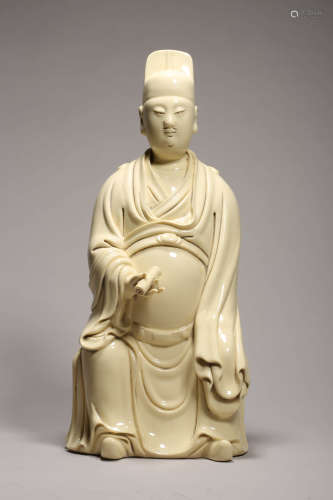 Dehua Kiln Figure of An official He Chao Song Mark
