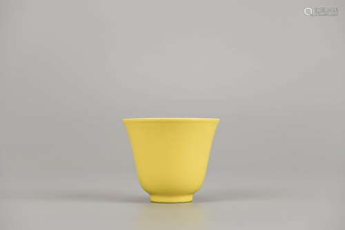 Lemon Yellow Glaze Cup Guangxu Mark