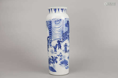 Blue and White Figure Vase