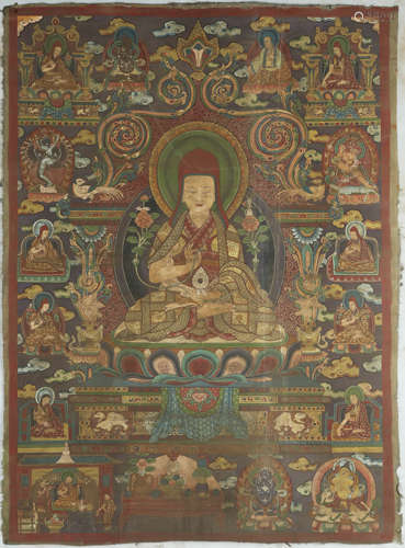 Painted Thangka of Guru